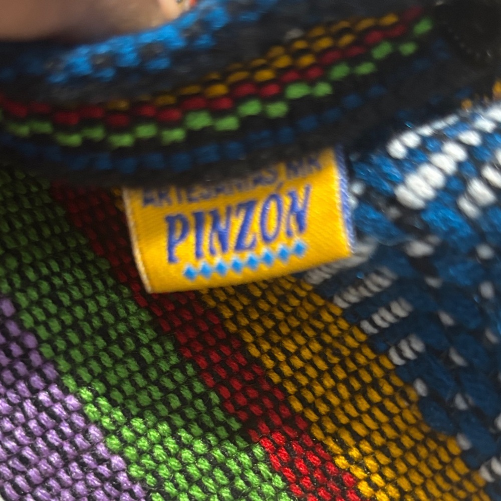 Pinzon Aztec Woven Drawstring Boho Hippie Colorful Backpack - Picture 2 of 10